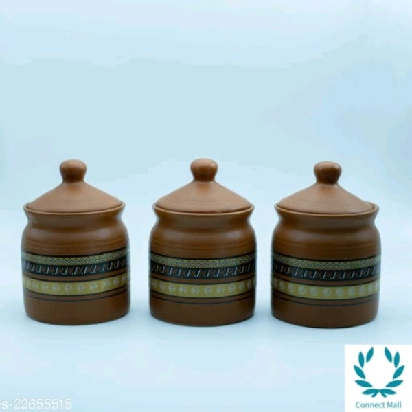 300ml Ceramic Pickle Jars With Lid Set Of 3 - Jars
